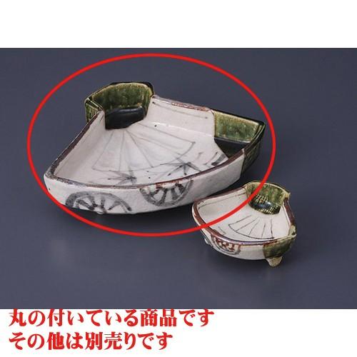 刺身 織部団扇向付 [18 x 15 x 5珊] 小料理屋 はたご屋 和食器 飲食店 御役目用 食器-皿
