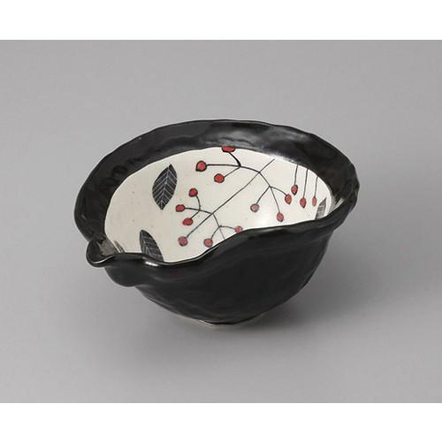 小鉢 黒織部南天片口ひさご鉢 [15.2 x 11.8 7.1cm] | 和食器 洋食器