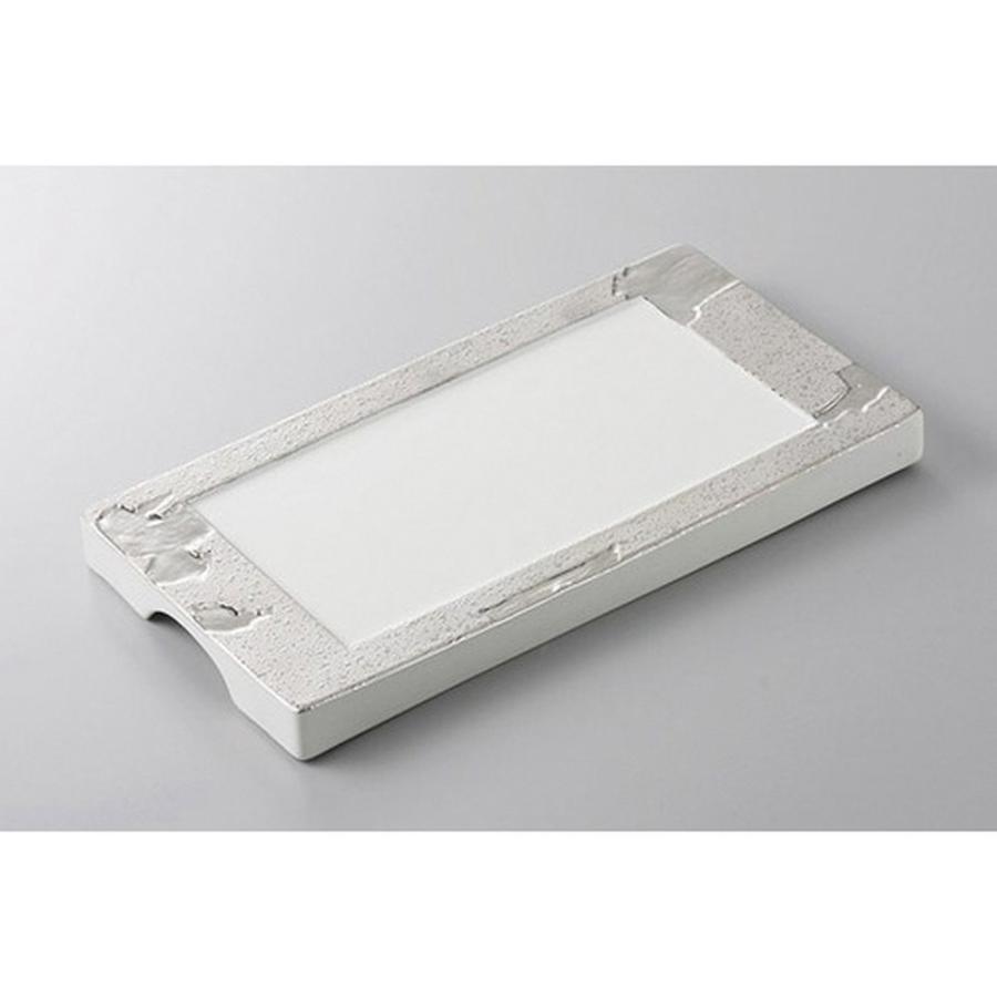 和食器 焼物皿 / 渕プラチナ長角皿 寸法:27.5 x 14.9 x 2.3cm