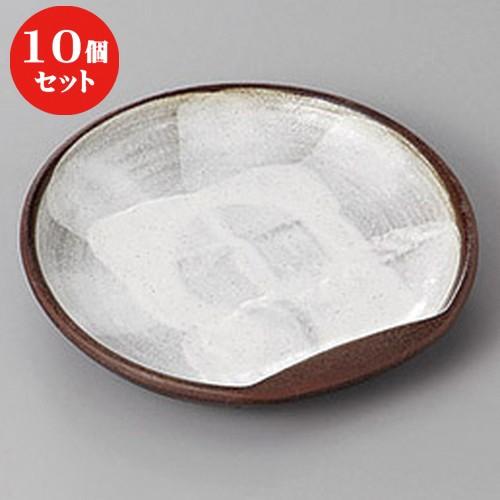 10個セット ☆ 銘々皿 ☆備前志野半月皿５.０ [ 14.6 x 14 x 2.2cm ] 【 料亭 旅館 和食器 飲食店 業務用 】