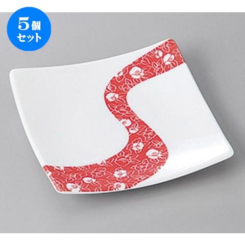 5個セット☆ 銘々皿 ☆椿流し１３.５cm正角皿 [ 13.5 x 13.5 x 2cm ] 【 料亭 旅館 和食器 飲食店 業務用 】