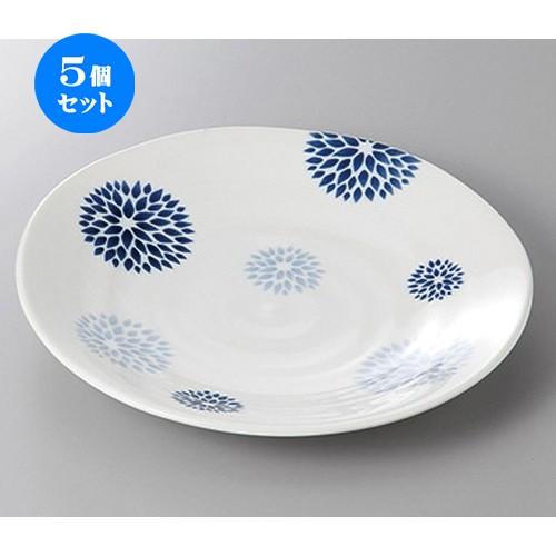 5個仕掛ける☆ 丸盛皿 ☆藍染花丸紋８０皿 軽さ [ 25 x 3.5珊 ] | 盛皿 お皿 和食器 洋食器 かっこ良い 御役目用 キッチン、日用品、文具-食器、グラス、カトラリー