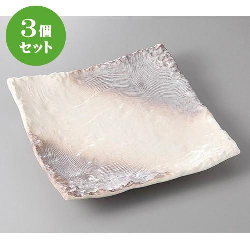 3個セット☆ 萬古焼盛皿 ☆かすみ志野足付１０号正角皿 [ 31 x 31 x 5.3cm ] | 盛皿 大皿 和食器 洋食器 おしゃれ 業務用