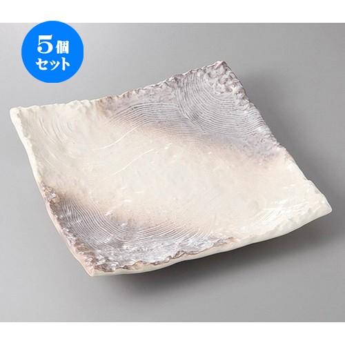 5個セット☆ 萬古焼盛皿 ☆かすみ志野足付１０号正角皿 [ 31 x 31 x 5.3cm ] | 盛皿 大皿 和食器 洋食器 おしゃれ 業務用