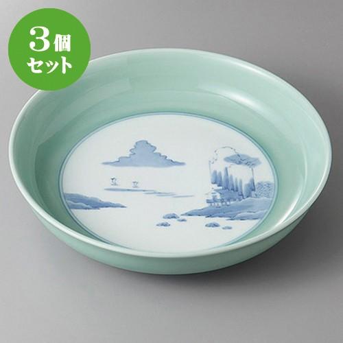 3個仕かける☆ 有田焼盛皿 ☆有田焼青磁内景観１３号鉦鉢 [ 40.5 x 8糎 ] | 盛皿 お皿 和食器 洋食器 格好のいい 御勤め用