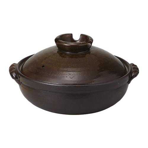 ☆ 土鍋 ☆灰釉６号鍋 [ 22.5 x 19.5 x 12cm ] 【 料亭 旅館 和食器 飲食店 業務用 】