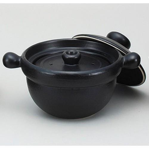 ☆ ごはん鍋 ☆黒丸２.５合ごはん鍋 [ 27 x 20 x 17cm ] 【 料亭 旅館 和食器 飲食店 業務用 】