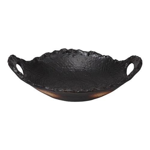 陶板 黒8号民芸陶板 [31.5 x 25.3 x 8cm] 直火 料亭 旅館 和食器 飲食店 業務用