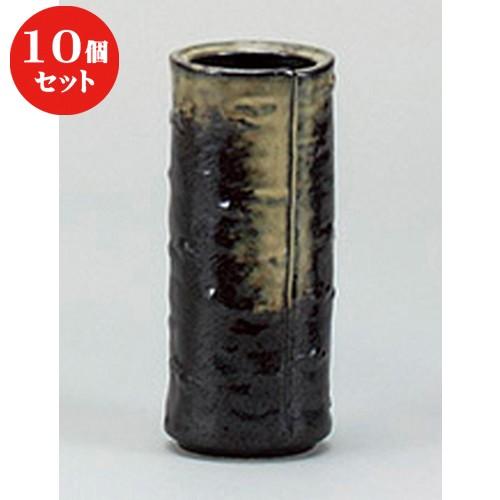 10個セット☆ 神仏器 ☆黒伊賀白樺花瓶 [ 8.2 x 19.8cm ] 【 神仏具 総金 供養 お彼岸 お盆 】