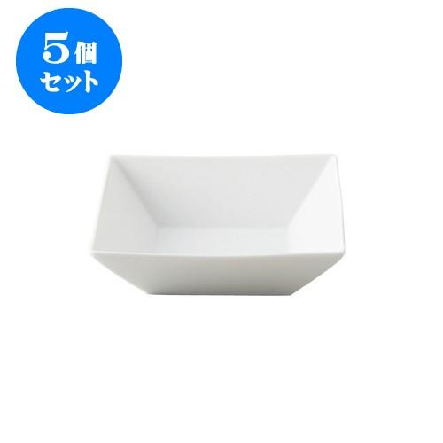 5個セット スクエア 16正角鉢 白 [160 X 160 X 45mm] [約350g] 飲食店 業務用 カフェ レストラン ホテル シンプル 洋食器 ギフト