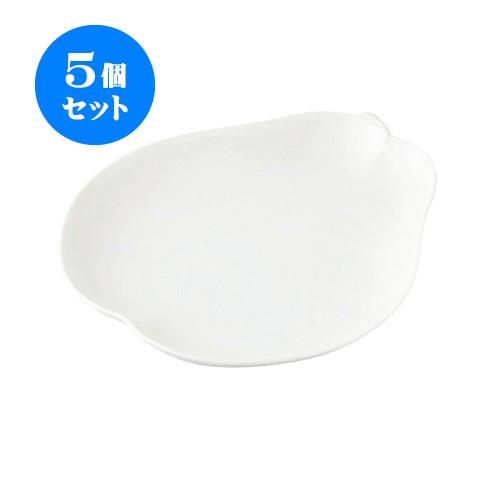 5個セット フルーテット 洋ナシ 大皿 白 [250 X 220 X 30mm] [約570g] 飲食店 業務用 カフェ レストラン ホテル シンプル 洋食器 ギフト