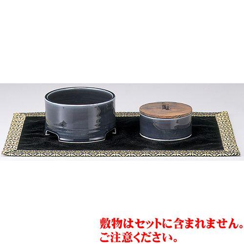 仏壇用品 藍流し香炉セット 5寸 [香炉5寸 抹香入3.5寸]