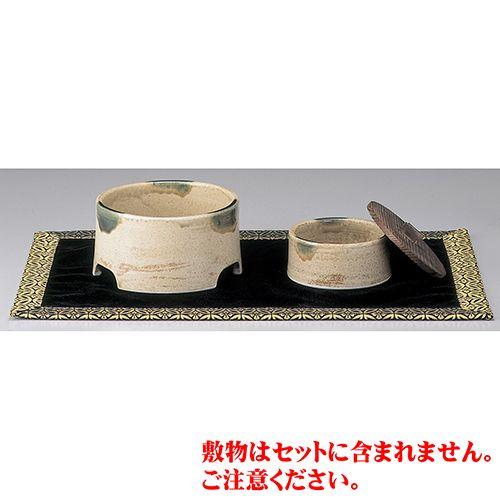 仏壇用品 黄瀬戸香炉セット  5寸 [香炉5寸 抹香入3.5寸]