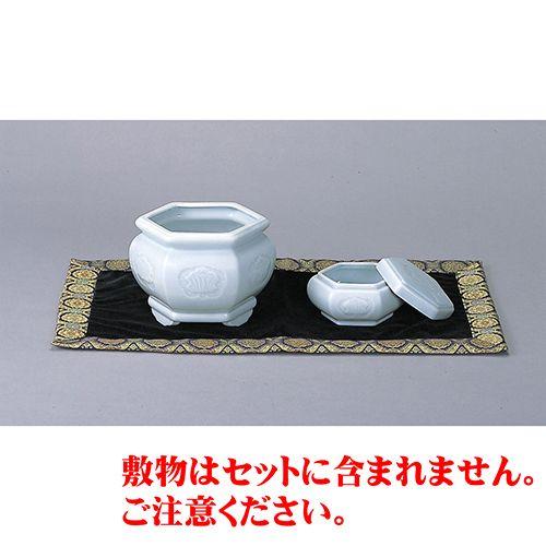 仏壇用品 青磁六角セット 6寸 [香炉6寸 抹香入4寸] : せともの本舗 