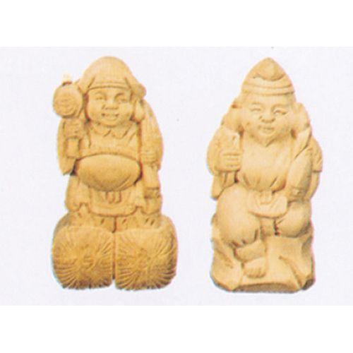 神棚 木彫恵比須大黒(一対) 3寸 [3寸]