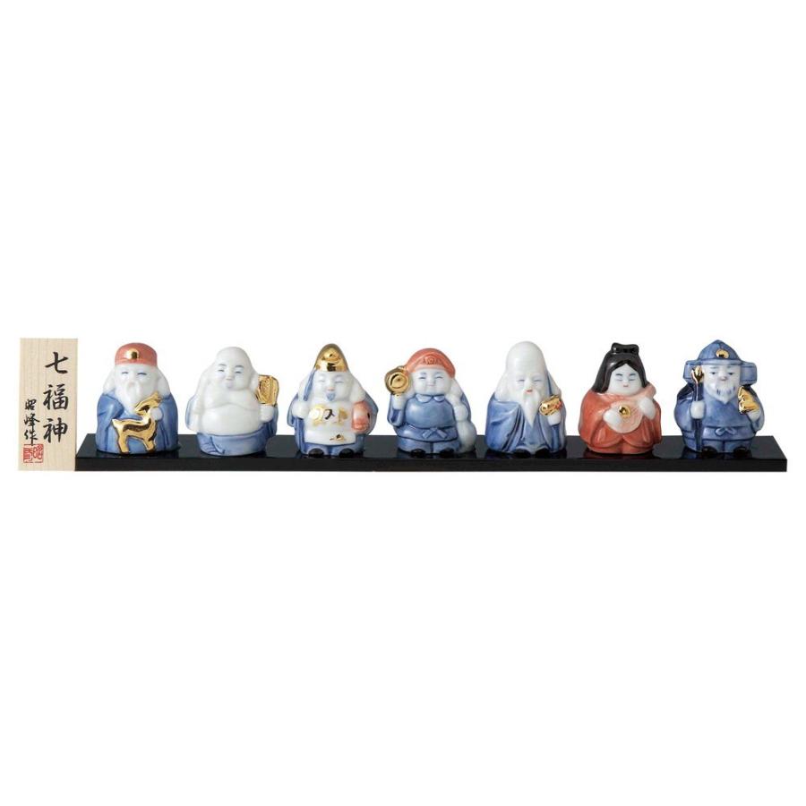 染付七福神（磁器） [ 高さ 各 4.6cm ] 【 置物 】 | 縁起物 お祝い