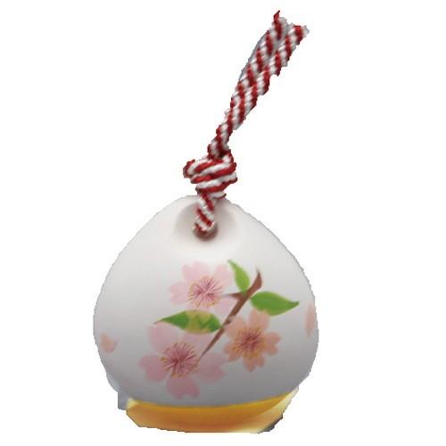 縁起物 手描き宝珠四季の花土鈴 （単品） 3月 弥生 さくら [63 x 56
