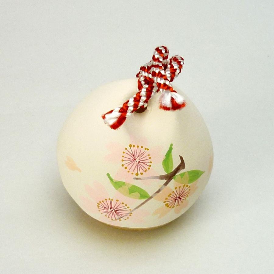 縁起物 手描き宝珠四季の花土鈴 （単品） 3月 弥生 さくら [63 x 56