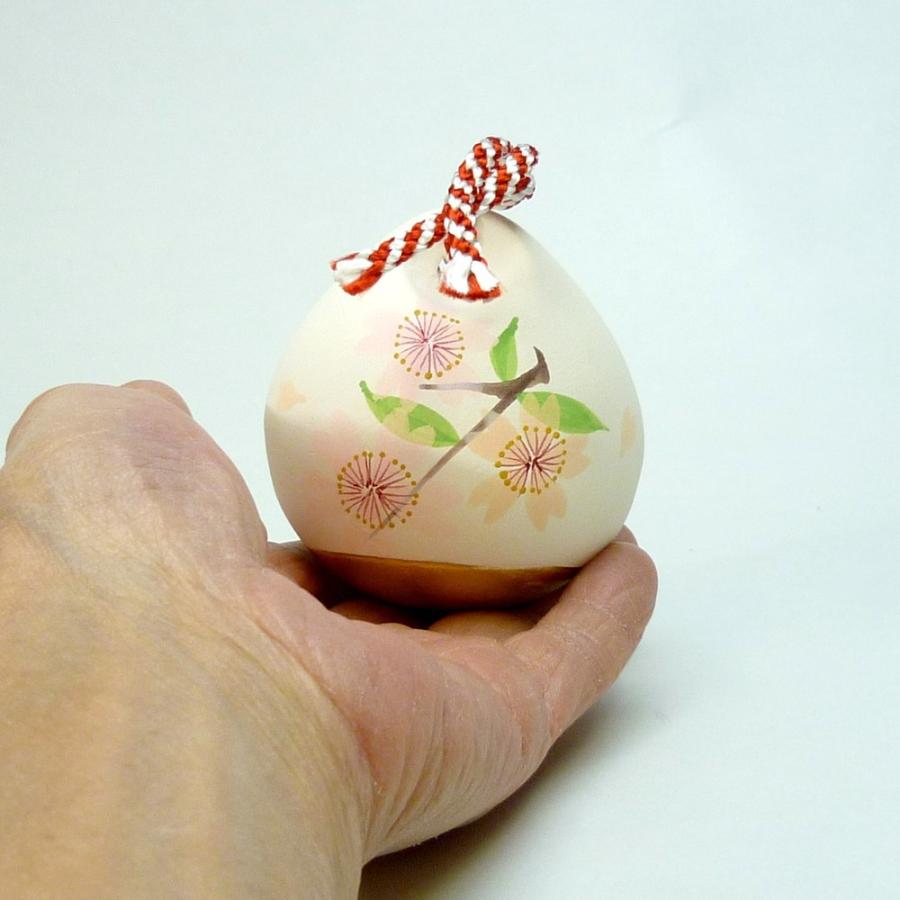 縁起物 手描き宝珠四季の花土鈴 （単品） 3月 弥生 さくら [63 x 56