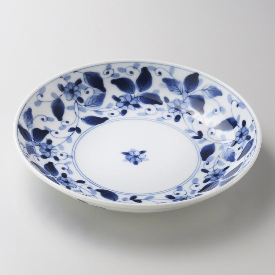 丸皿 染付彩華7.0皿 [ 22 x 3.5cm ] 料亭 旅館 和食器 飲食店 業務用