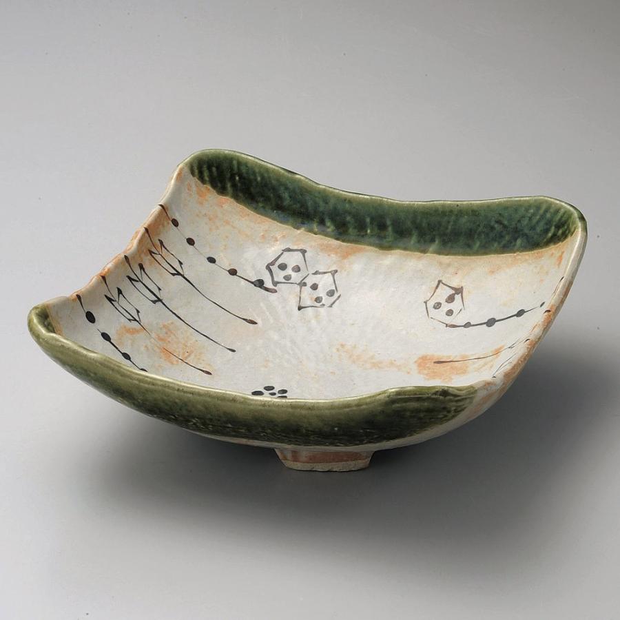 大鉢 織部尺角鉢 [ 24.3 x 23.5 x 9cm ] | 盛鉢 和食器 洋食器 おしゃれ 業務用