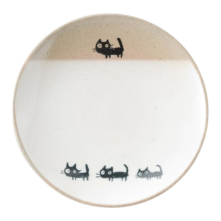 和陶オープン クロネコお散歩 黒ねこ15cm皿 [ 15.3 x 2.1cm ] 料亭