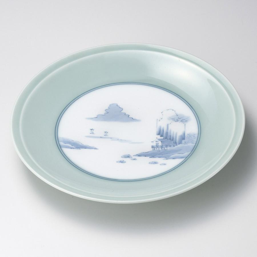 人気ブランドを 有田焼大皿 青磁内山水高台15号皿 有田焼 47 5 X 6 5cm 料亭 旅館 和食器 飲食店 業務用 楽天カード分割 Dp3akb Jatengprov Go Id