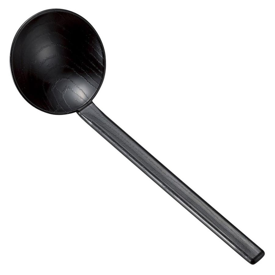キッチン用品 お玉 / PBT木目しゃもじ黒OM 寸法: 20.4 x 6.4cm : せ
