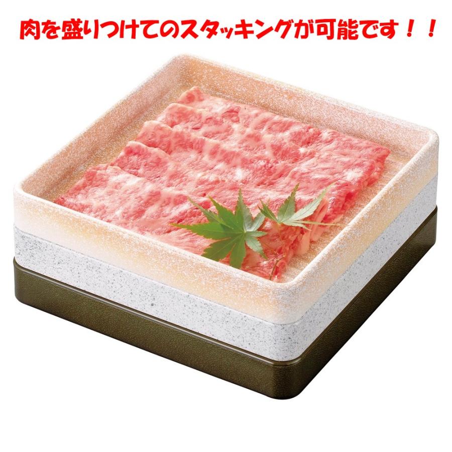 和食器 鍋用盛皿 / 正角肉皿 黒(塗無) 3人用(24cm) 寸法: 24 x 3.3cm