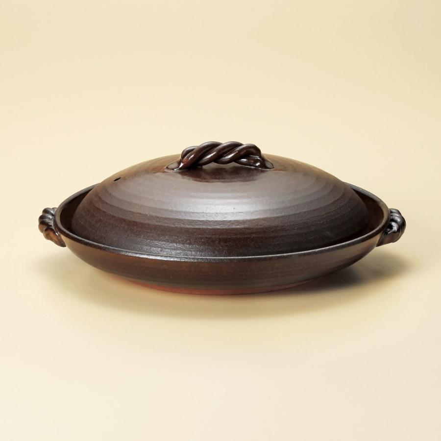 陶板 灰釉7号蓋付陶板（萬古焼） [ 25 x 22.5 x 9珊 ] 小料理屋 はたご屋 和食器 飲食店 御役目用 調理器具-その他鍋、グリル-鍋、グリル