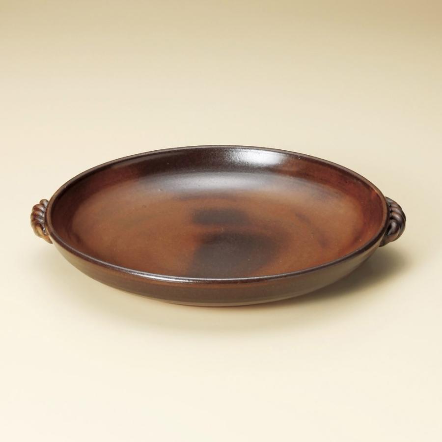 陶板 灰釉10号耐熱皿（萬古焼） [ 33.5 x 30.5 x 5cm ] 料亭 旅館 和食器 飲食店 業務用