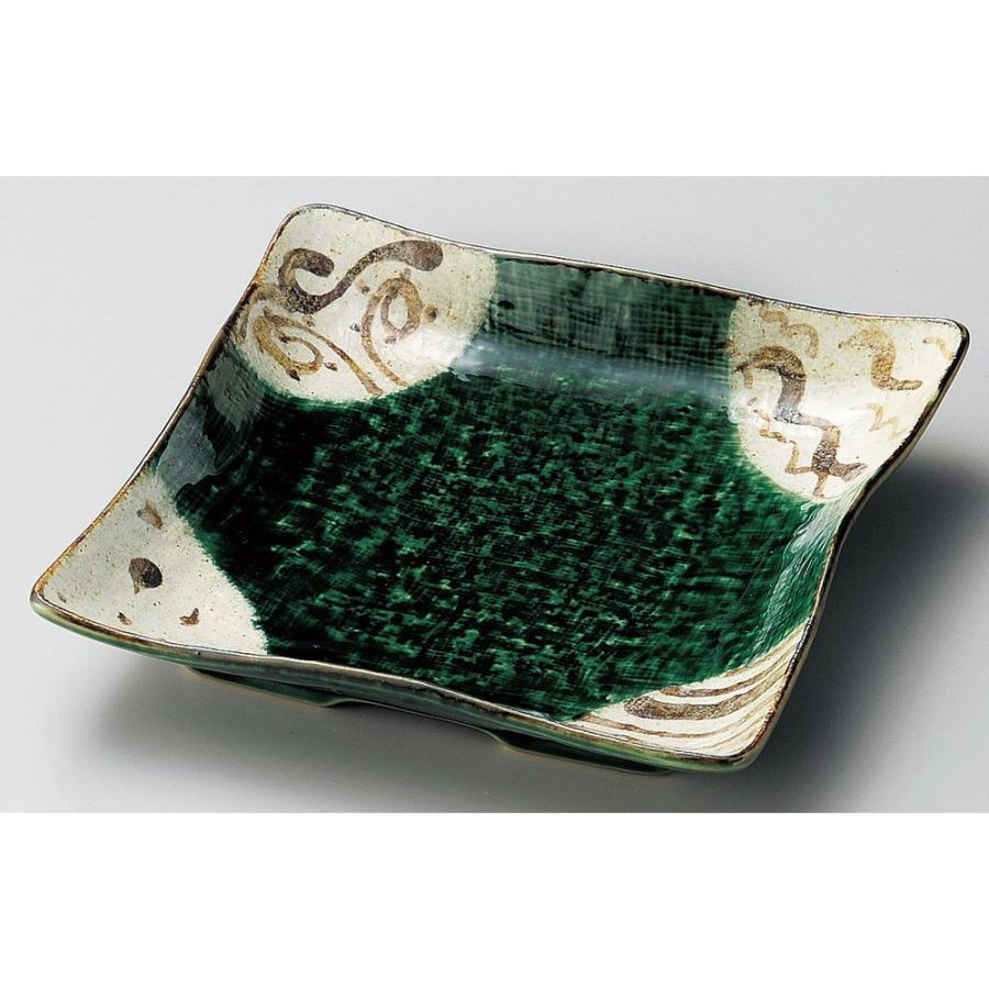 ☆ 角中皿 里山織部7.0正角皿 [ 18 x 3.5cm ] 【 料亭 旅館 和食器