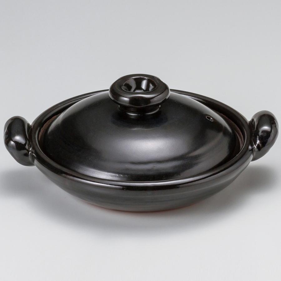 Amazon｜黒釉（手造り）すっぽん鍋8号（萬古焼） [31 x 24.5 x 11cm