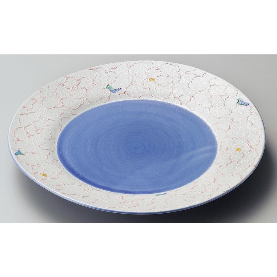 ☆ 丸中皿 ☆ 花銀彩リム付26cm皿 [ φ26.5 x 3.5cm ] 【 料亭 旅館 和食器 飲食店 業務用 】