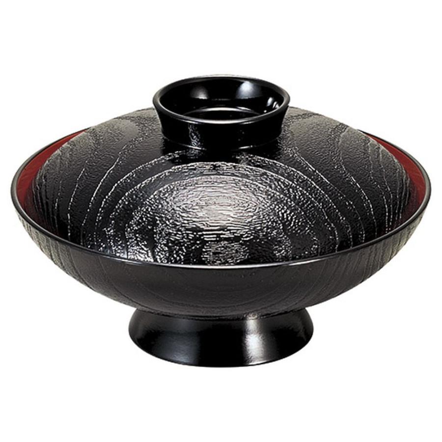 和食器 椀 / (TA)5.5寸小槌木目椀 黒内朱(洗) 寸法: φ16.7 x 10.1cm