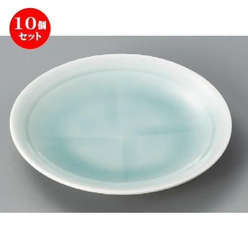 10個セット ☆ 丸皿 ☆ 十字青白磁5.0皿 [ 160 x 22mm ] 【料亭 旅館 和食器 飲食店 業務用 】