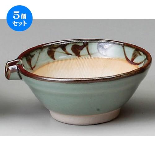 ☆ スリ鉢 ☆ ヒワ釉唐草片口4.0スリ鉢 [ 125 x 55mm ] 【料亭 旅館 和食器 飲食店 業務用 】