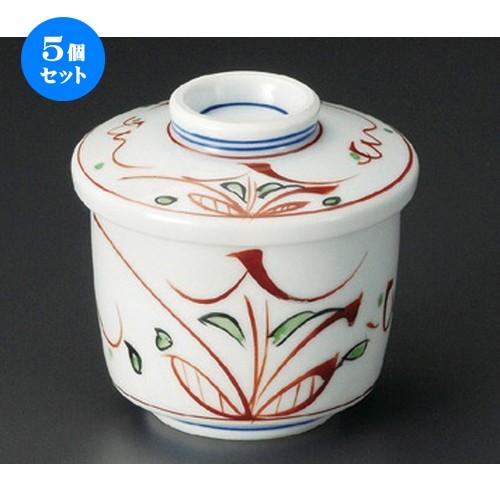 5個セット ☆ ミニむし碗 ☆ 手描き京小花ミニむし碗 [ 68 x 75mm ] 【料亭 旅館 和食器 飲食店 業務用 】