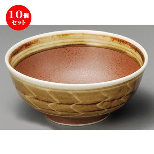 10個仕掛ける ☆ 丼 ☆ 錆雁木縞7.5大鉢 [ 225 x 97粍 ] 【小料理屋 赤ちょうちん 和食器 飲食店 御役目用 】 丼-食器