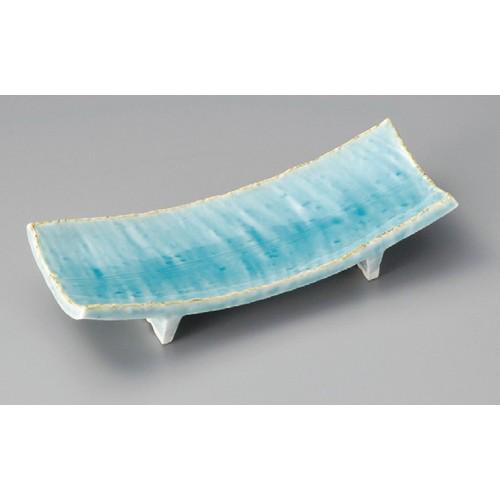 ☆ 付出皿 青彩釉長角皿 [ 275 x 110 56mm ] 【料亭 旅館 和食器 飲食