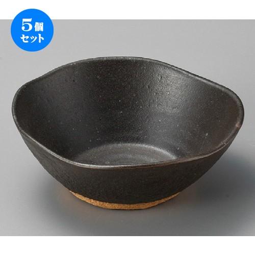 5個セット ☆ 中鉢 ☆ 黒織部波口6.0盛鉢 [ 186 x 67mm ] | 盛鉢 和食器 洋食器 おしゃれ 業務用