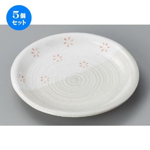 5個仕掛ける ☆ 丸皿 ☆ 粉引小紋6.5丸皿 [ 193 x 25粍 ] 【小料理屋 はたご屋 和食器 飲食店 御役目用 】 食器、グラス、カトラリー-キッチン、日用品、文具-皿