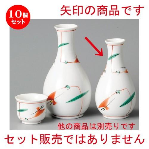 10個セット ☆ 酒器 ☆ 赤絵つゆ草徳利（小） [ 67 x 128mm・150cc ] 【居酒屋 割烹 和食器 飲食店 業務用 】