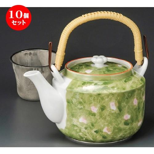 10個仕掛ける ☆ 土瓶 ☆ グリン梅8号土瓶（Ｕ意中の女付） [ 1600竓 ] 【小料理屋 はたご屋 和食器 飲食店 御役目用 】 鍋、グリル-キッチン、日用品、文具
