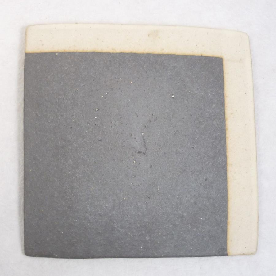 5個セット ☆ 正角皿 ☆ 黒窯変角白掛け分け5.1角皿 [ 155 x 155 x 15mm ] 【料亭 旅館 和食器 飲食店 業務用 】の画像
