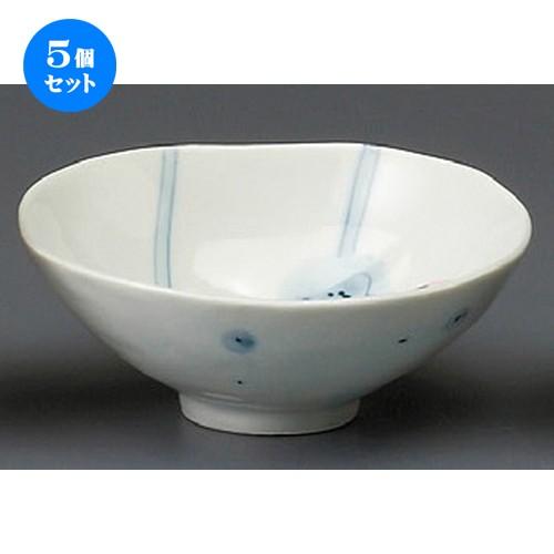 5個セット ☆ 飯碗 ☆ ボンボン錦花平茶碗（大） [ 132 x 130 x 55mm ]