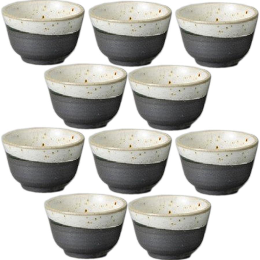 10個セット ☆ 酒器 ☆ 南蛮口白駒型ぐい呑 [ 65 x 40mm ] 【居酒屋 割烹 和食器 飲食店 業務用 】