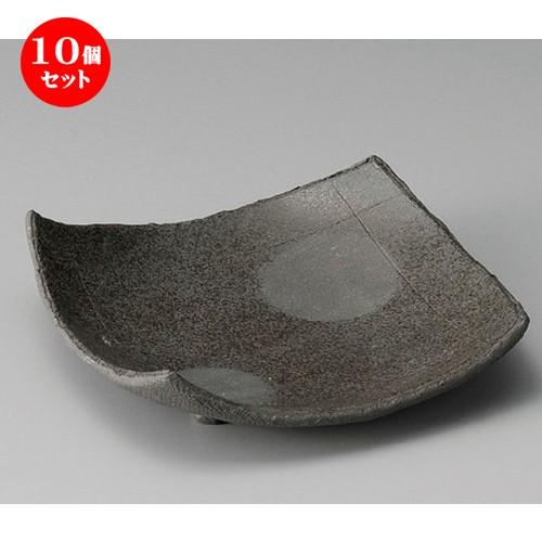 10個仕掛ける ☆ 向付 ☆ 炭化土6.0長角向付 [ 173 x 158 x 40粍 ] 【小料理屋 はたご屋 和食器 飲食店 御役目用 】 食器、グラス、カトラリー-キッチン、日用品、文具