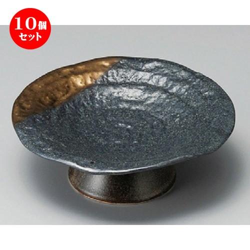 10個セット ☆ 小鉢 ☆ 金彩黒4.0高台皿 [ 141 x 41mm ]  | 小鉢 和食器 洋食器 おしゃれ 業務用