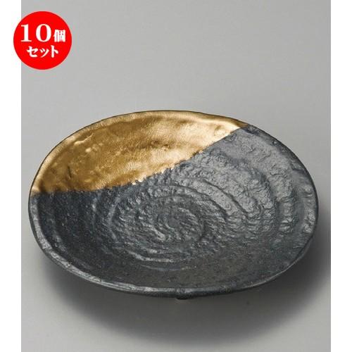 10個セット ☆ 組皿 ☆ 金彩黒三つ足5.0皿 [ 160 x 30mm ] 【料亭 旅館 和食器 飲食店 業務用 】